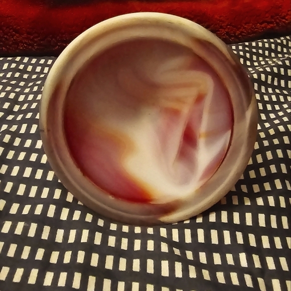 Imperial Glass Red, Cream and Orange Slag Glass Candlestick Holder - End of Days - Picture 2 of 6